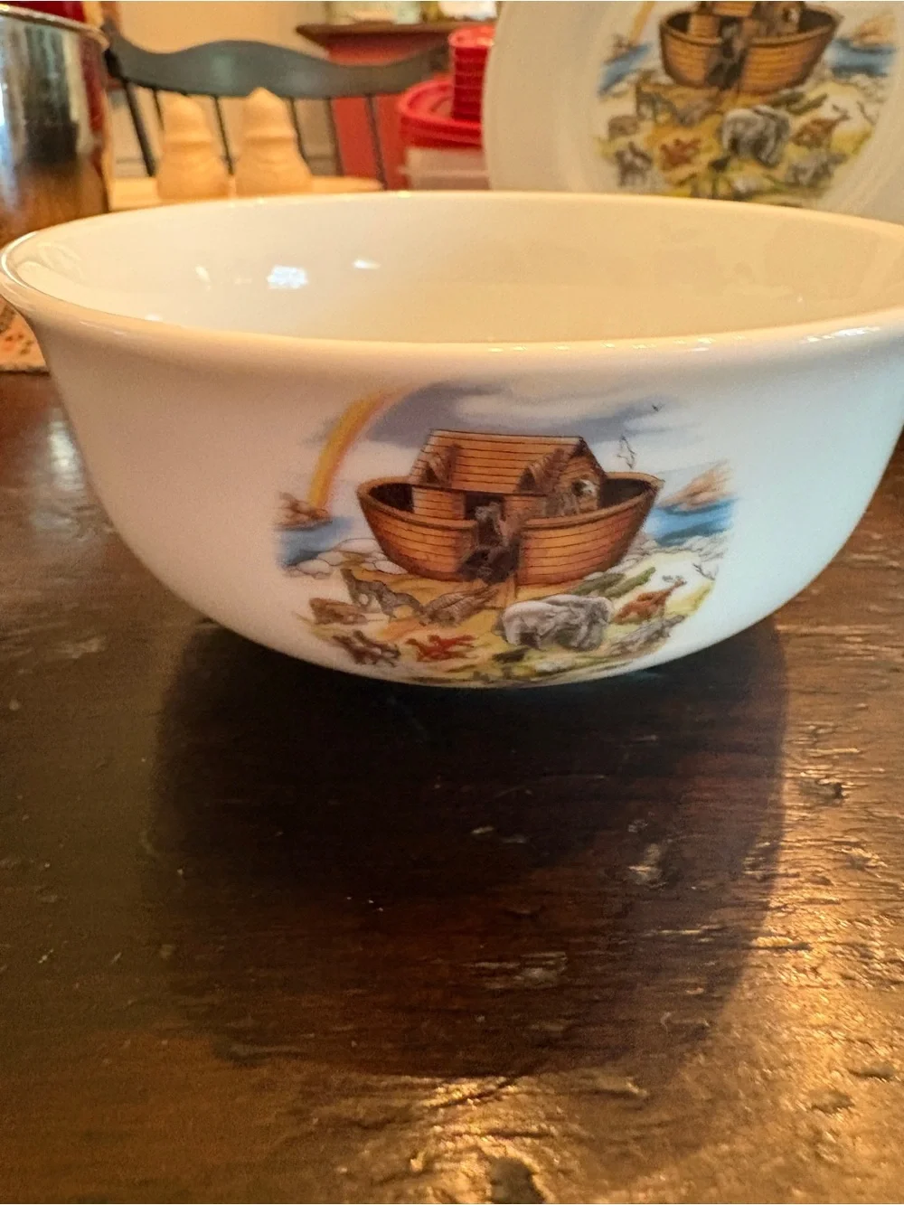 Noah's Ark Ceramic Dinnerware Set - White with Multicolor Ark Illustration